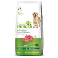 NATURAL TRAINER MAXI ADULT BEEF&RICE  - SAUSĀ BARĪBA AR LIELLOPU UN RĪSIEM PIEAUGUŠIEM LIELO ŠĶIRŅU SUŅIEM  12 KG