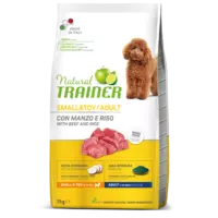 NATURAL TRAINER SMALL&TOY ADULT BEEF&RICE - SAUSĀ BARĪBA AR LIELLOPU UN RĪSIEM MAZO UN ĻOTI MAZO ŠĶIRŅU PIEAUGUŠIEM SUŅIEM 7 KG