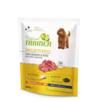 NATURAL TRAINER SMALL&TOY ADULT BEEF&RICE - SAUSĀ BARĪBA AR LIELLOPU UN RĪSIEM MAZO UN ĻOTI MAZO ŠĶIRŅU PIEAUGUŠIEM SUŅIEM 0,800 KG