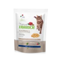 NATURAL TRAINER HAIRBALL ADULT WITH CHICKEN - SAUSĀ BARĪBA AR VISTU SPALVU  IZVADĪŠANAI PIEAUGUŠIEM KAĶIEM 300 G