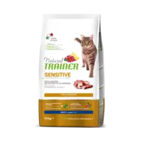 NATURAL TRAINER SENSITIVE ADULT WITH DUCK - SAUSĀ BARĪBA AR PĪLI PIEAUGUŠIEM JUTĪGIEM KAĶIEM 1,5 KG