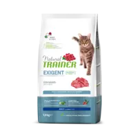 NATURAL TRAINER EXIGENT ADULT WITH BEEF - SAUSĀ BARĪBA AR LIELLOPU PIEAUGUŠIEM IZVĒLĪGIEM KAĶIEM 1,5 KG