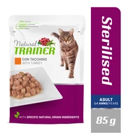 NATURAL TRAINER  STERILISED TURKEY BUSTA - KONSERVI AR TĪTARU PIEAUGUŠIEM STERILIZĒTIEM KAĶIEM 85 G