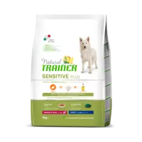 NATURAL TRAINER DOG SENSITIVE PLUS ADULT MEDIUM/MAXI RABBIT - BEZGLUTĒNA SAUSĀ BARĪBA AR TRUSI  VIDĒJO UN LIELO ŠĶIRŅU JUTĪGIEM PIEAUGUŠIEM SUŅIEM 12 KG