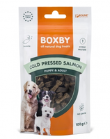 BOXBY COLD PRESED SALMON TREAT 100gr - BOXBY AUKSTĀS PRESEŠANAS GARDUMS AR LASI 100gr