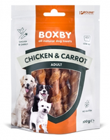 BOXBY CHICKEN & CARROT Sticksi 100g - NŪJIŅAS PIEAUGUŠIEM SUŅIEM (VISTA UN BURKĀNI)