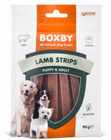 BOXBY LAMB STRIPS PUPPY&ADULT 90g - JĒRA GAĻAS STRĒMELES KUCĒNIEM UN PIEAUGUŠIEM 90gr