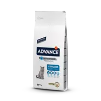 ADVANCE CAT STERILIZED TURKEY 15,0KG - STERILIZĒTIEM KAĶIEM (TĪTARS UN MIEŽI)